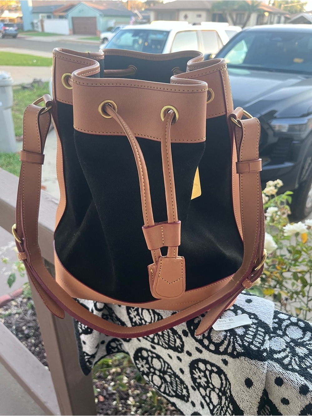 Dooney & Bourke Black Canvas Drawstring - Picture 8 of 11